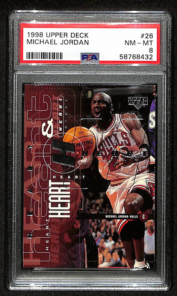 1998 Upper Deck #26 Basketball Card NM-MT 8 Michael Jordan HOF Bulls PSA 201261