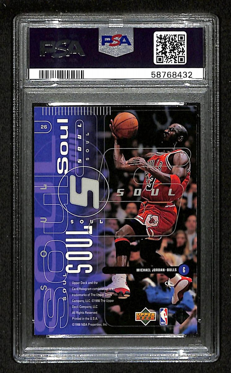 1998 Upper Deck #26 Basketball Card NM-MT 8 Michael Jordan HOF Bulls PSA 201261