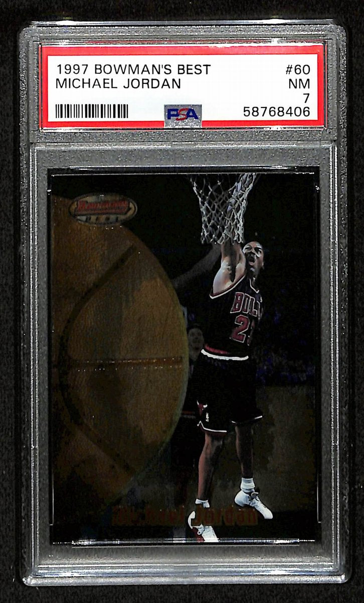 1997 Bowman's Best #60 Basketball Card NM 7 Michael Jordan HOF Bulls PSA 201262