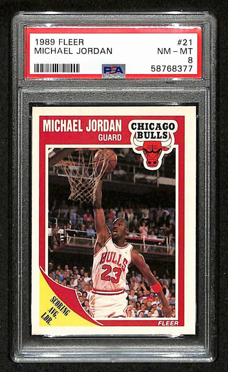 1989 Fleer #21 Basketball Card NM-MT 8 Michael Jordan HOF Bulls PSA 201264