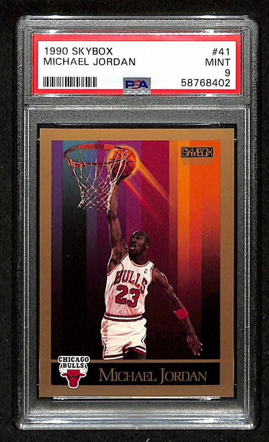 1990 Skybox #41 Basketball Card MINT 9 Michael Jordan HOF Bulls PSA 201266