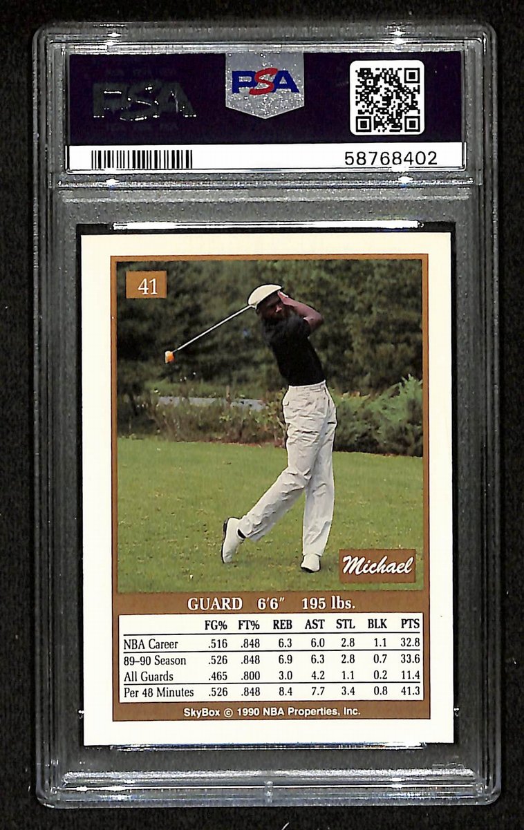 1990 Skybox #41 Basketball Card MINT 9 Michael Jordan HOF Bulls PSA 201266