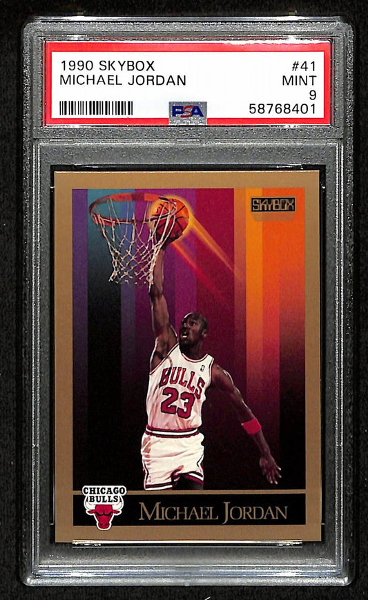 1990 Skybox #41 Basketball Card MINT 9 Michael Jordan HOF Bulls PSA 201267