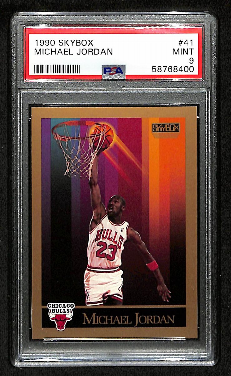 1990 Skybox #41 Basketball Card MINT 9 Michael Jordan HOF Bulls PSA 201268