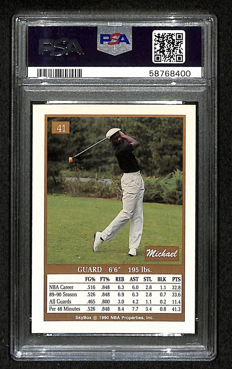 1990 Skybox #41 Basketball Card MINT 9 Michael Jordan HOF Bulls PSA 201268
