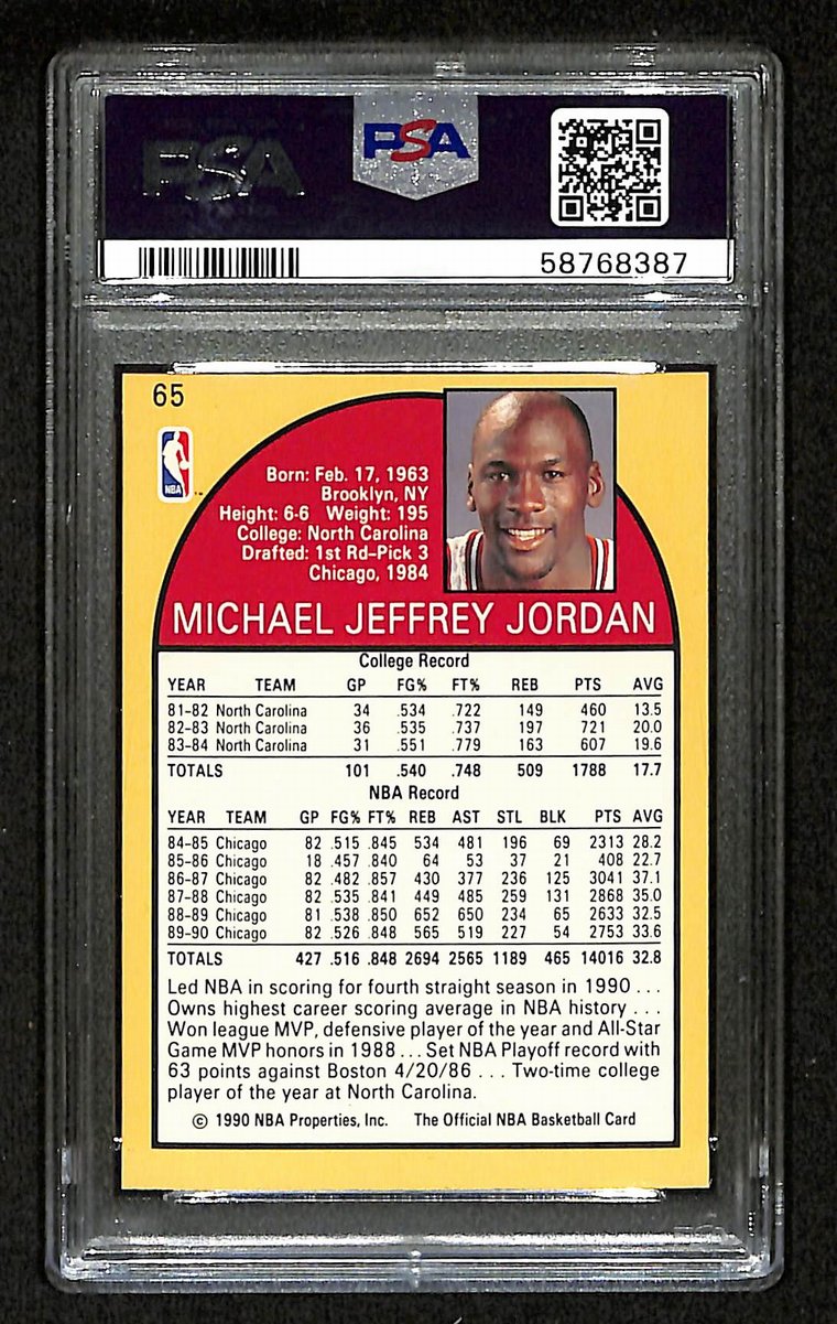 1990 Hoops #265 Basketball Card NM-MT 8 Michael Jordan HOF Bulls PSA 201269