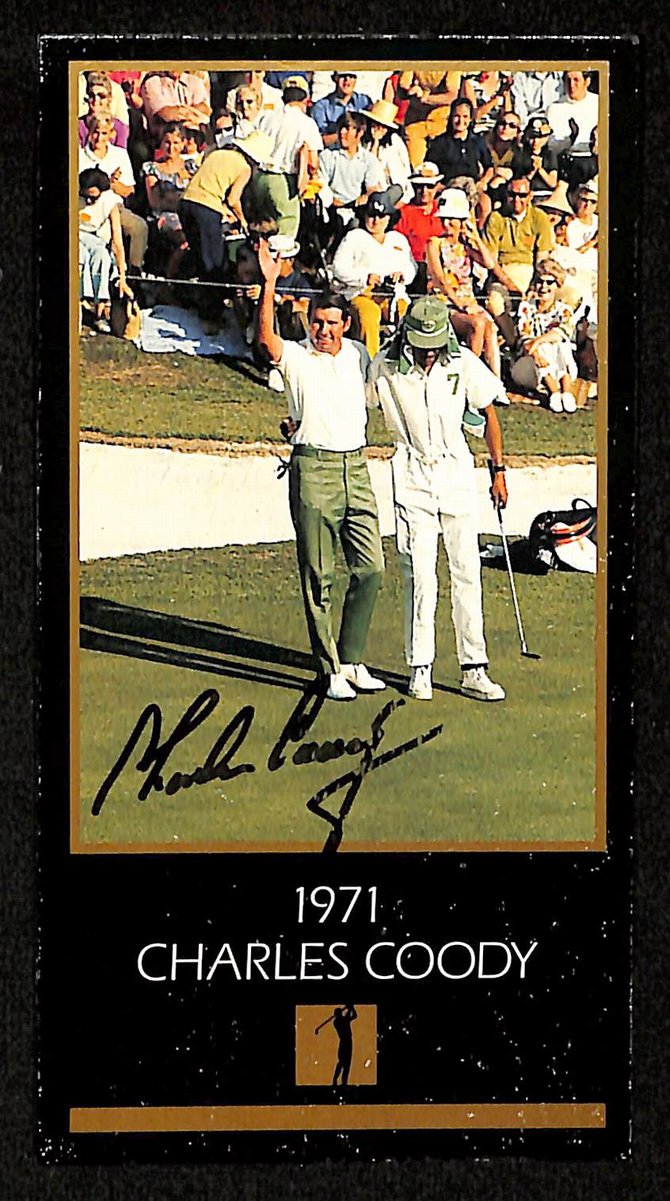 Charles Coody Signed/Auto 1993 Masters Grand Slam Ventures Ticket JSA 201886