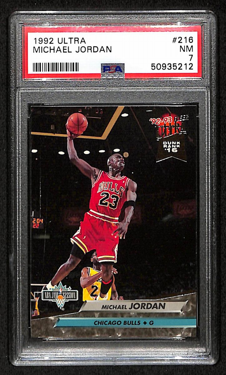 Michael Jordan 1992 ULTRA Card #216 Chicago Bulls PSA/DNA NM 7  202078