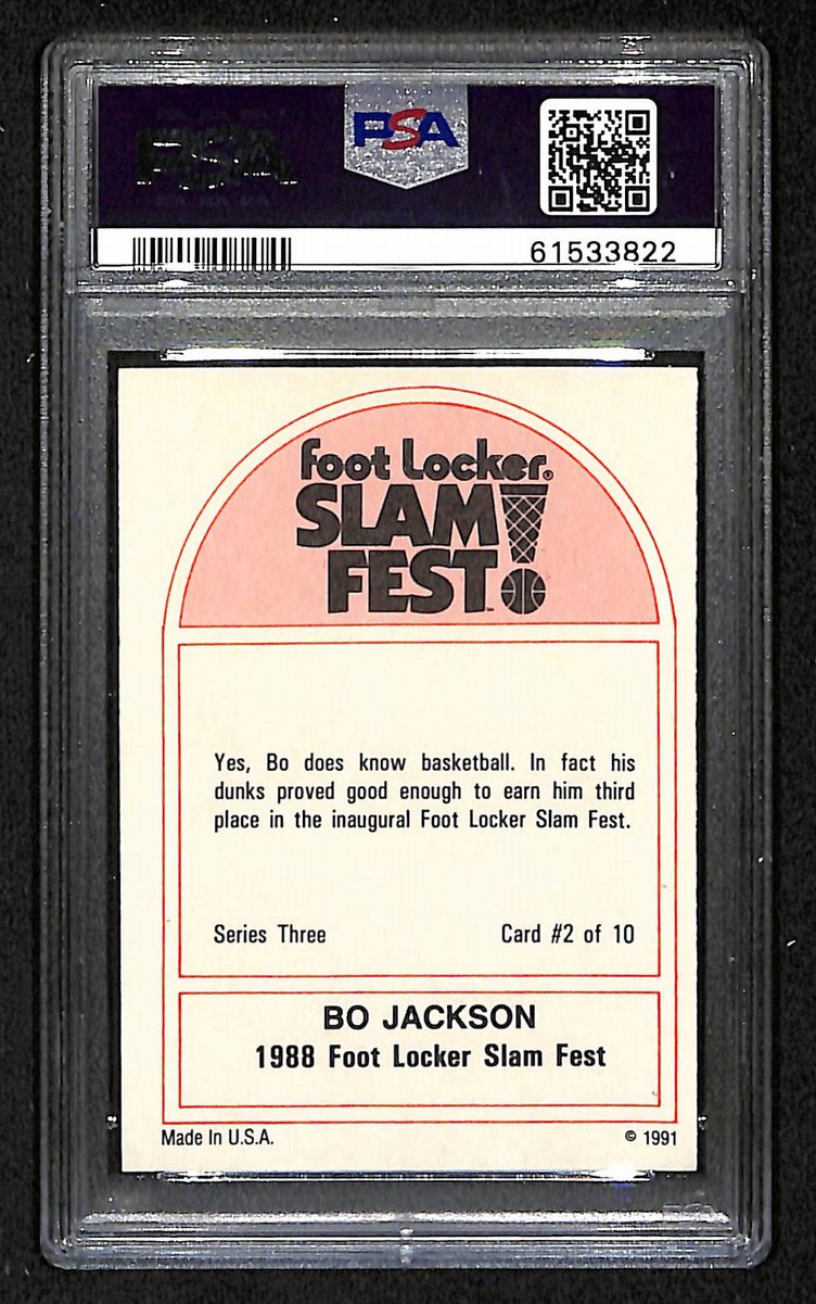 Bo Jackson 1991 Foot Locker Card Slam Fest #2 PSA/DNA NM-MT 8  202081