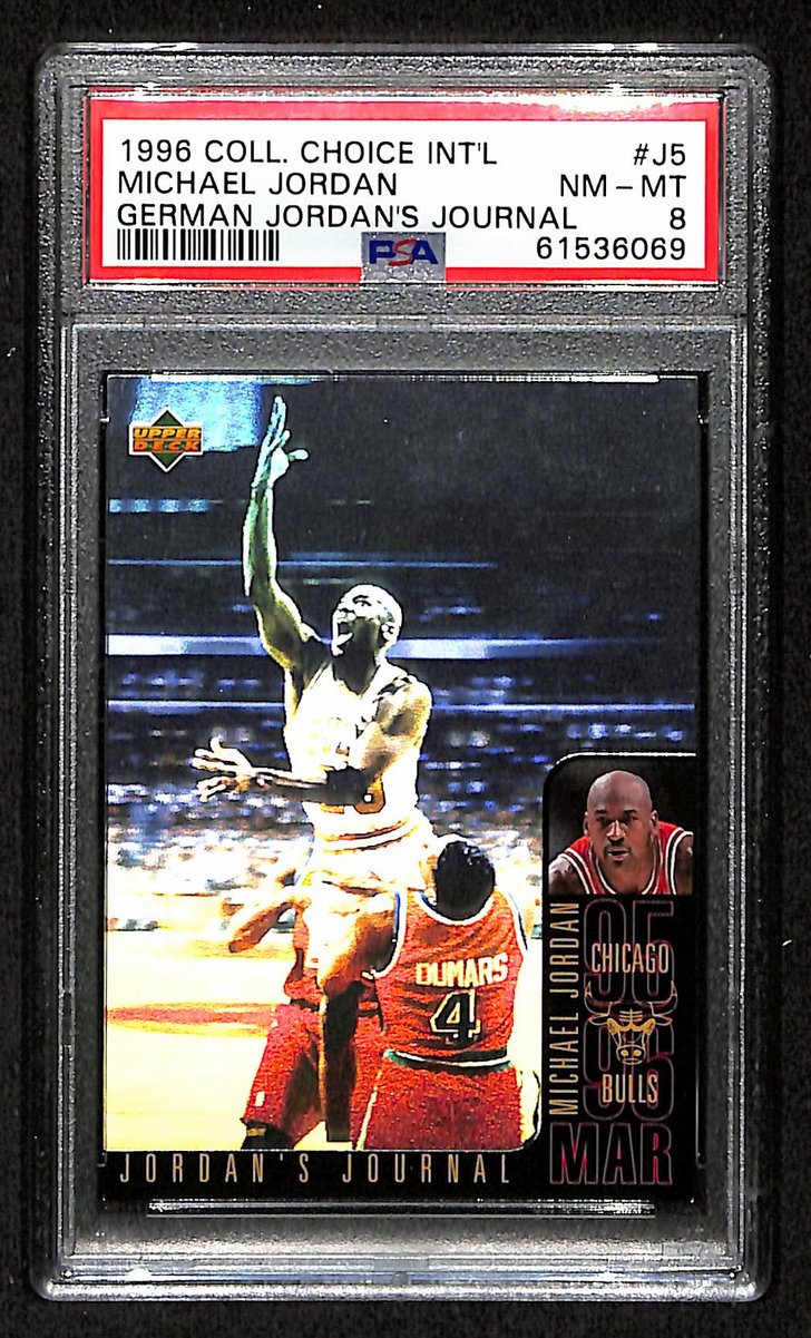 Michael Jordan 1996 Upper Deck Card #J5 Chicago Bulls PSA/DNA NM-MT 8  202082