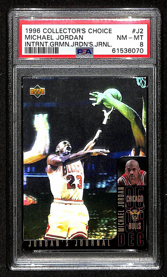 Michael Jordan 1996 Upper Deck Card #J2 Chicago Bulls PSA/DNA NM-MT 8  202083