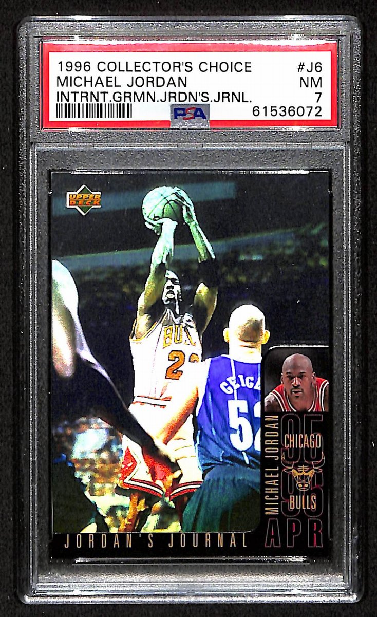 Michael Jordan 1996 Upper Deck Card #J6 Chicago Bulls PSA/DNA NM 7  202085