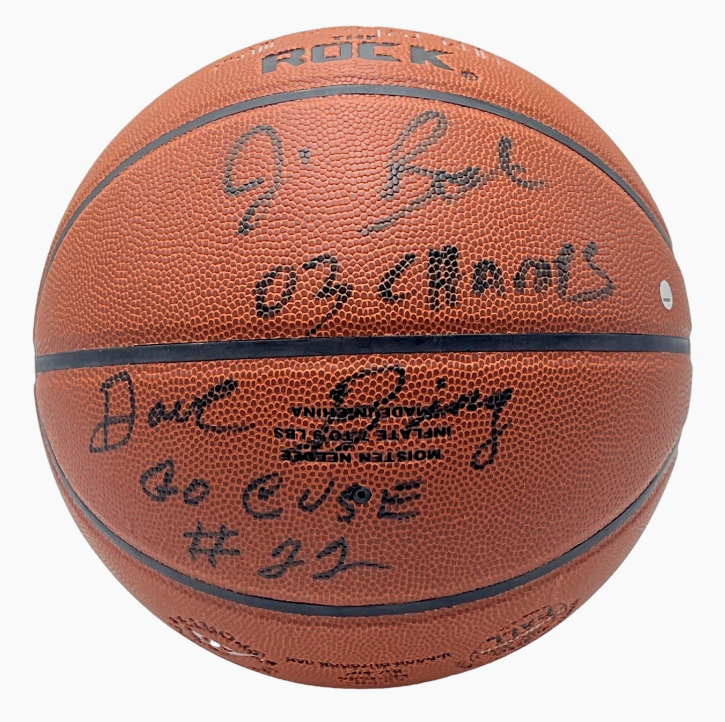 Jim Boeheim/Dave Bing Signed/Inscrib The Rock Basketball Syracuse Steiner 201274