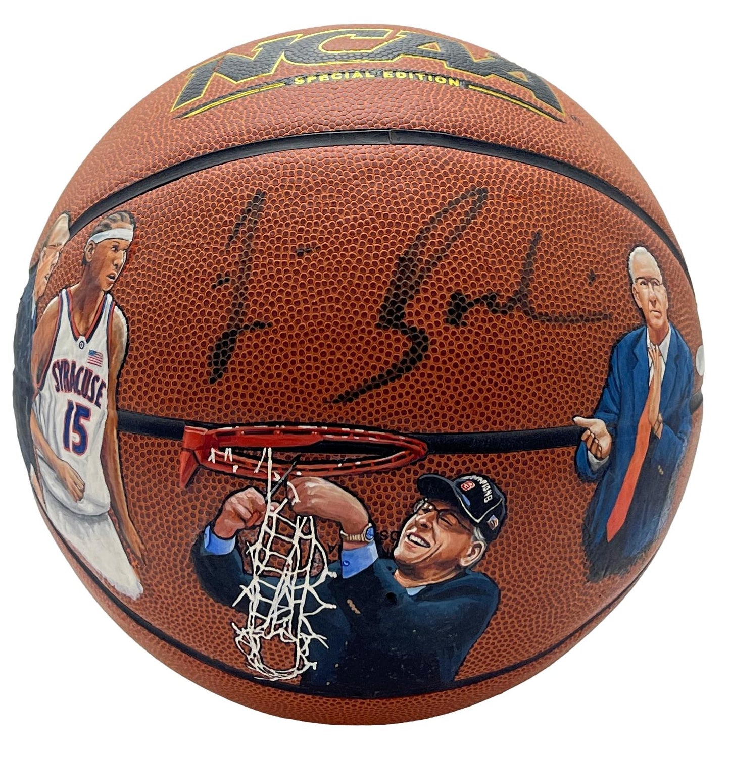 Jim Boeheim Signed/Auto Hand Painted NCAA Basketball Syracuse Steiner 201277