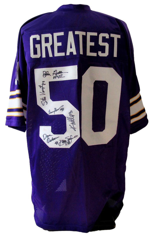 Vikings Greats Multi-Signed/Autographed by 6 Custom Jersey Osborn JSA 200960