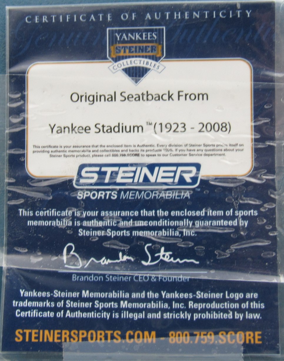 Joe Torre HOF Signed/Inscribed Old Yankee Stadium Seat Back #6 Steiner 200967