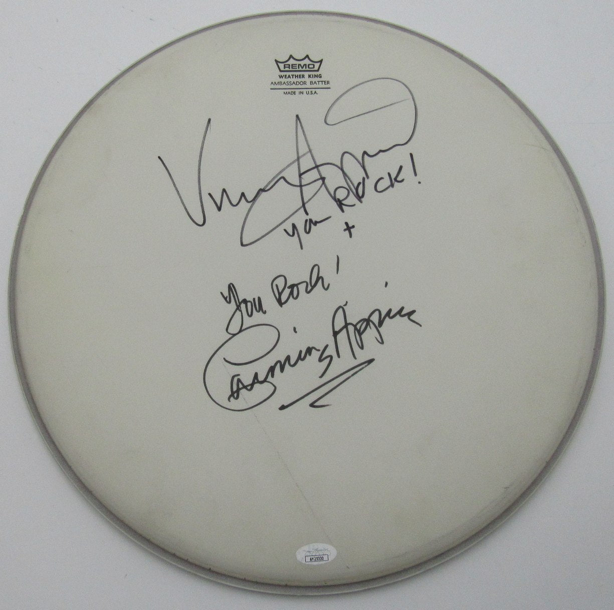 Carmine Appice/Vinny Appice Drummer Dual-Signed/Inscribed Drum Head JSA 200968