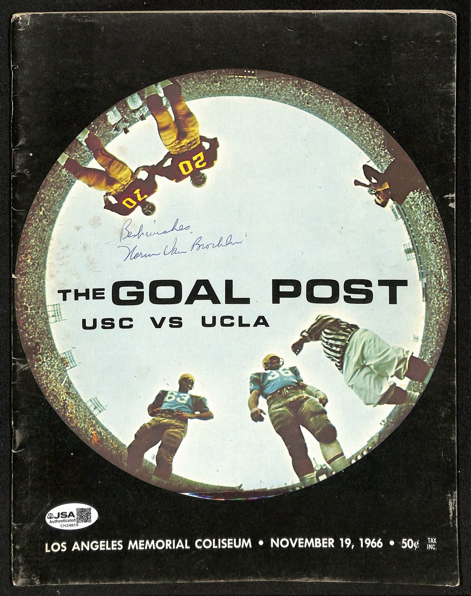 Norm Van Brocklin HOF Signed 11/19/1966 NCAA Game Program USC vs. UCLA JSA