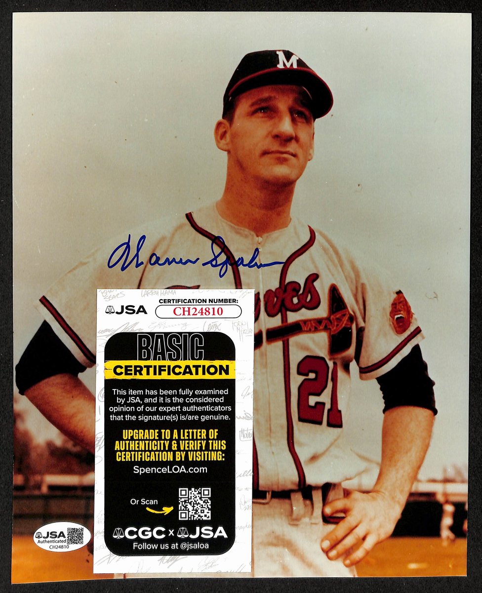 Warren Spahn HOF Signed/Autographed 8x10 Photo Milwaukee Braves JSA 201901