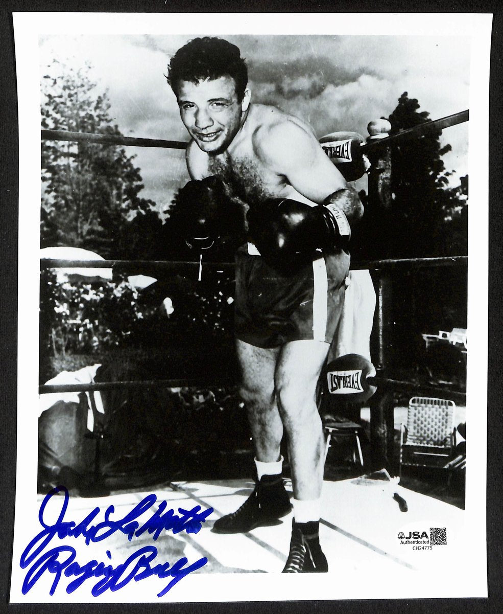 Jake LaMotta Signed/Inscribed 8x10 B/W Photo Boxing Champ JSA 201903