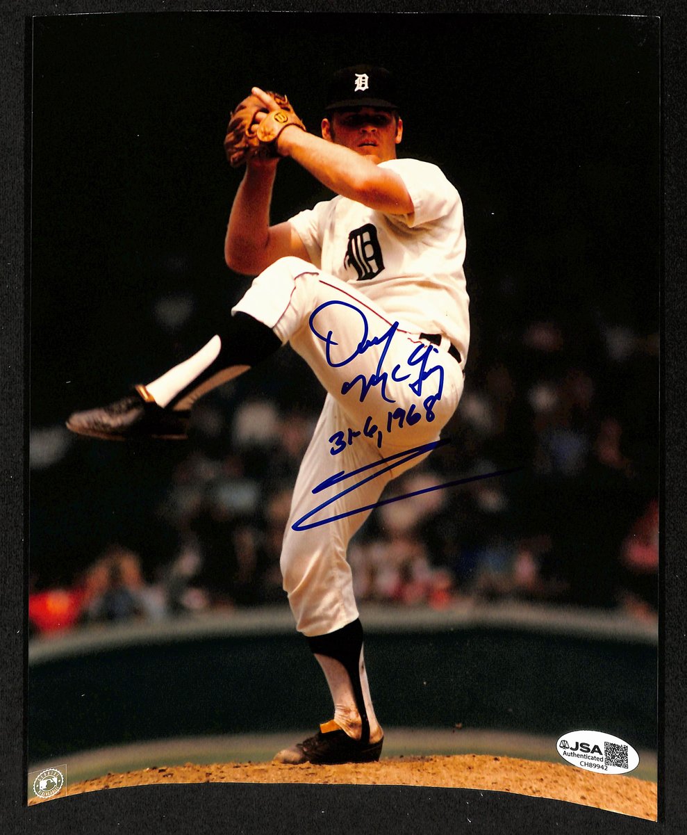 Denny McLain Signed/Inscribed 8x10 Photo Detroit Tigers JSA 201994