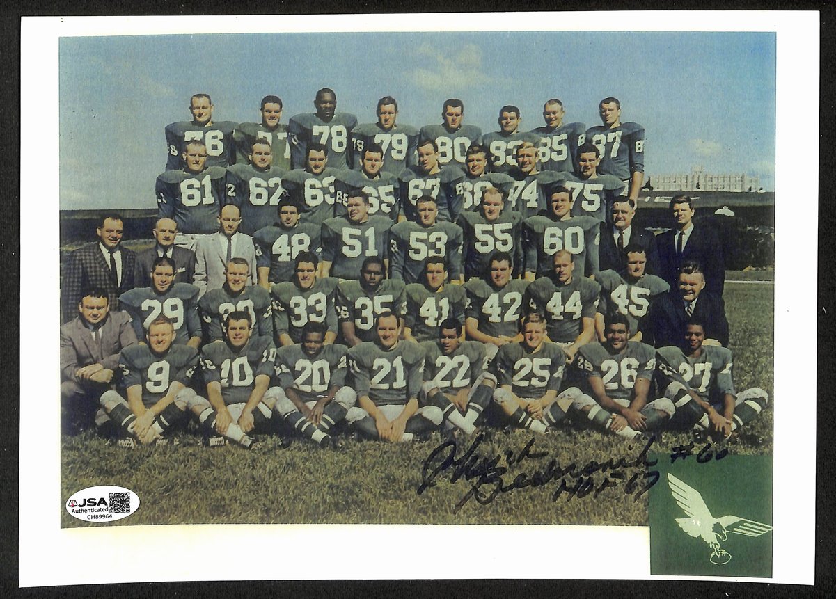 Chuck Bednarik HOF Signed/Inscribed 8x10 Photo Philadelphia Eagles JSA 202006