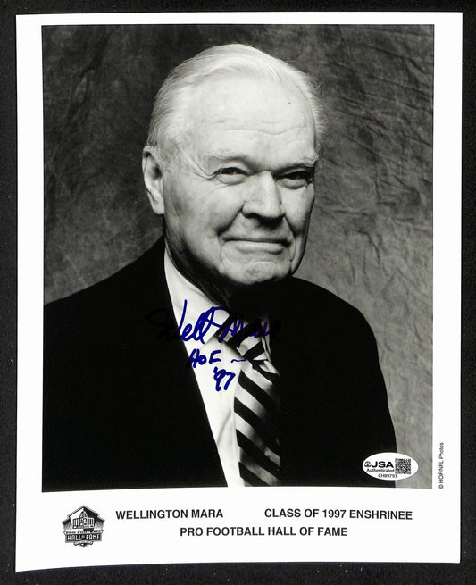 Wellington Mara Official Pro Football Hall of Fame Auto/Signed 8x10 Photo JSA BA201938