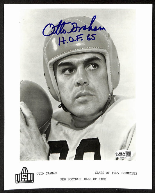 Otto Graham Official Pro Football Hall of Fame Auto/Signed 8x10 Photo JSA BA201939