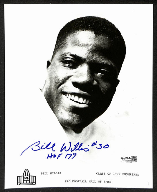 Bill Willis Official Pro Football Hall of Fame Auto/Signed 8x10 Photo JSA BA201942