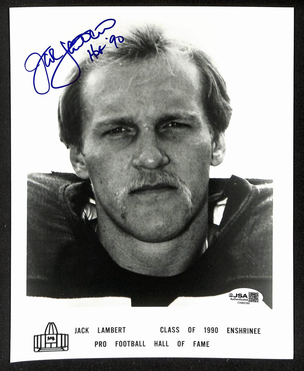 Jack Lambert Official Pro Football Hall of Fame Auto/Signed 8x10 Photo JSA BA201945