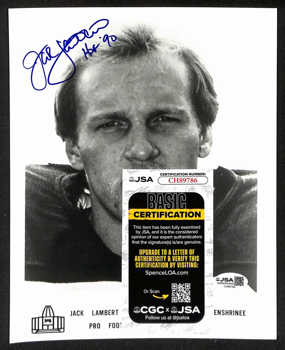 Jack Lambert Official Pro Football Hall of Fame Auto/Signed 8x10 Photo JSA BA201945