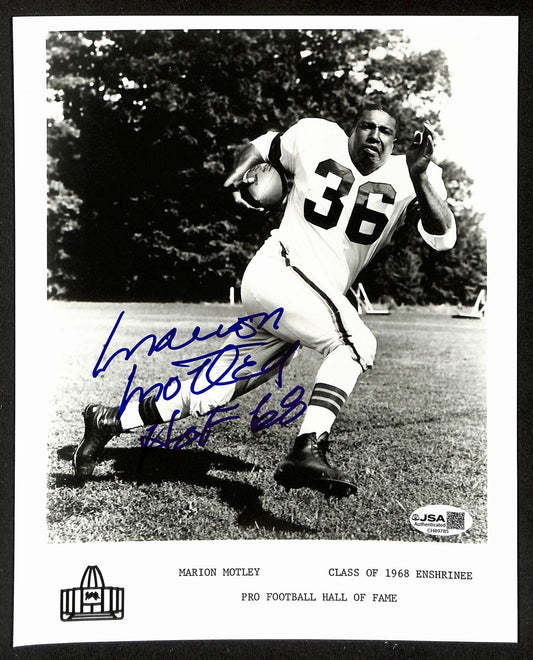 Marion Motley Official Pro Football Hall of Fame Auto/Signed 8x10 Photo JSA BA201946