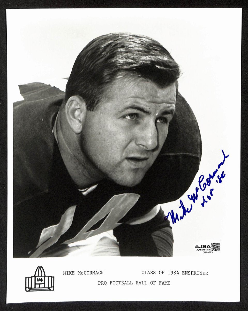 Mike McCormack Official Pro Football Hall of Fame Auto/Signed 8x10 Photo JSA BA201948