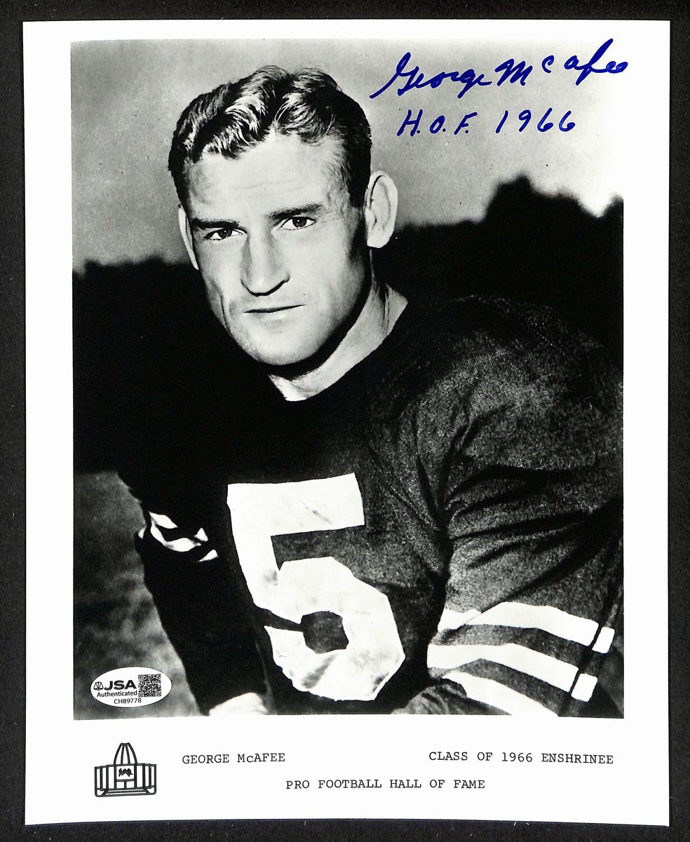 George McAfee Official Pro Football Hall of Fame Auto/Signed 8x10 Photo JSA BA201953