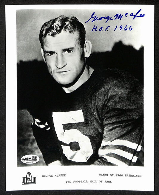 George McAfee Official Pro Football Hall of Fame Auto/Signed 8x10 Photo JSA BA201953