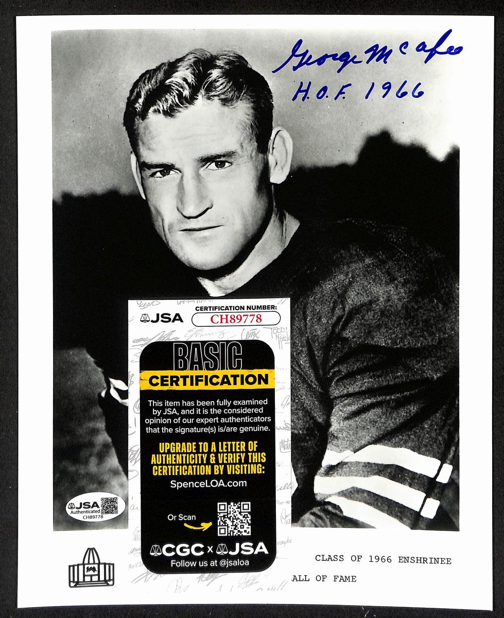 George McAfee Official Pro Football Hall of Fame Auto/Signed 8x10 Photo JSA BA201953
