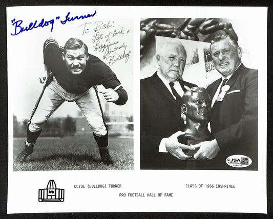 Clyde Turner Official Pro Football Hall of Fame Auto/Signed 8x10 Photo JSA BA201955