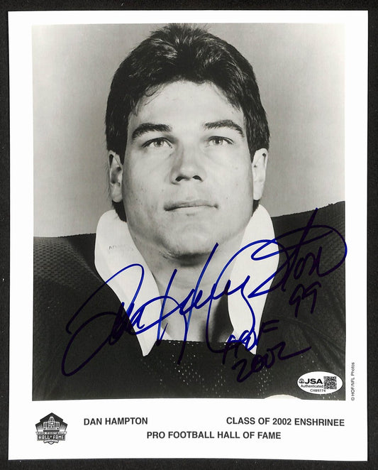 Dan Hampton Official Pro Football Hall of Fame Auto/Signed 8x10 Photo JSA BA201957