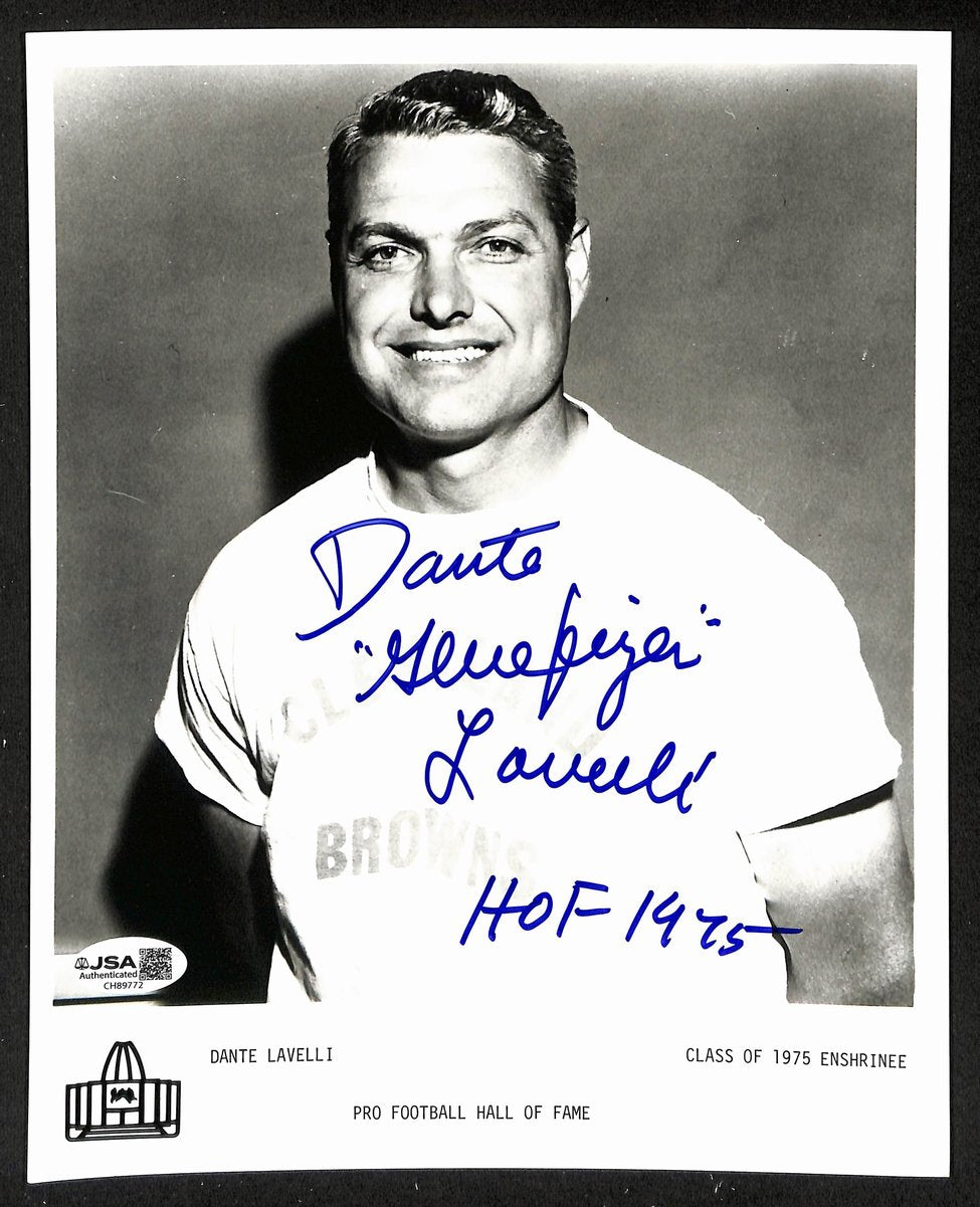 Dante Lavelli Official Pro Football Hall of Fame Auto/Signed 8x10 Photo JSA BA201959