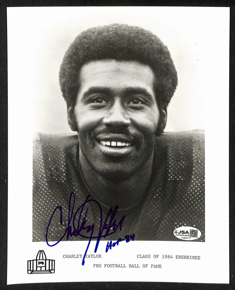 Charley Taylor Official Pro Football Hall of Fame Auto/Signed 8x10 Photo JSA BA201960