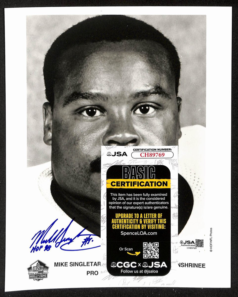 Mike Singletary Official Pro Football Hall of Fame Auto/Signed 8x10 Photo JSA BA201962