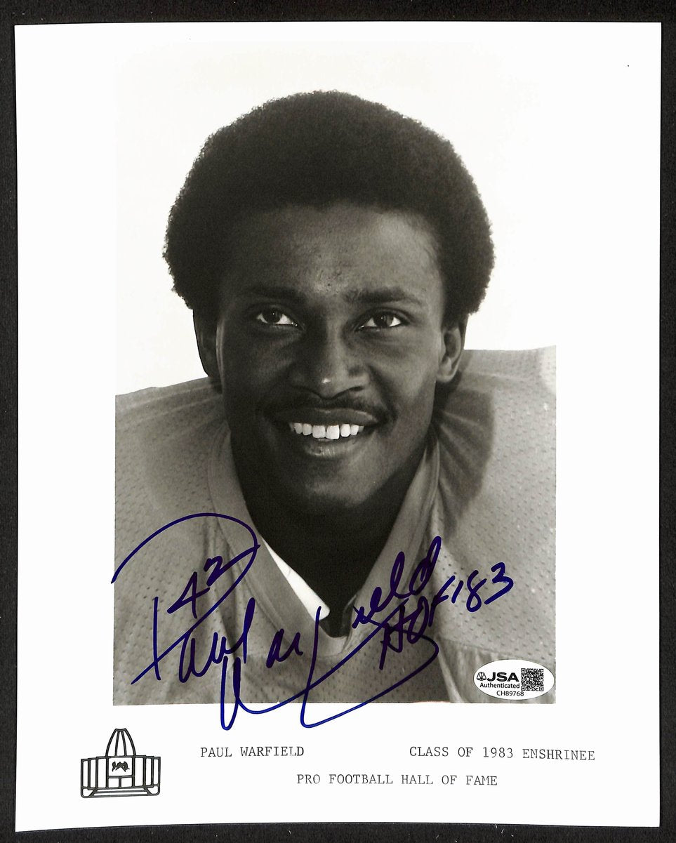 Paul Warfield Official Pro Football Hall of Fame Auto/Signed 8x10 Photo JSA BA201963