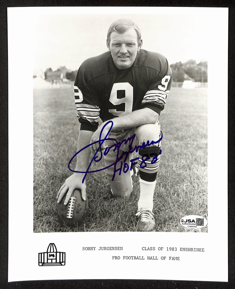 Sonny Jurgensen Official Pro Football Hall of Fame Auto/Signed 8x10 Photo JSA BA201966