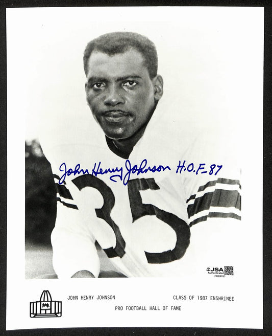 John Henry Johnson Official Pro Football Hall of Fame Auto/Signed 8x10 Photo JSA BA201970
