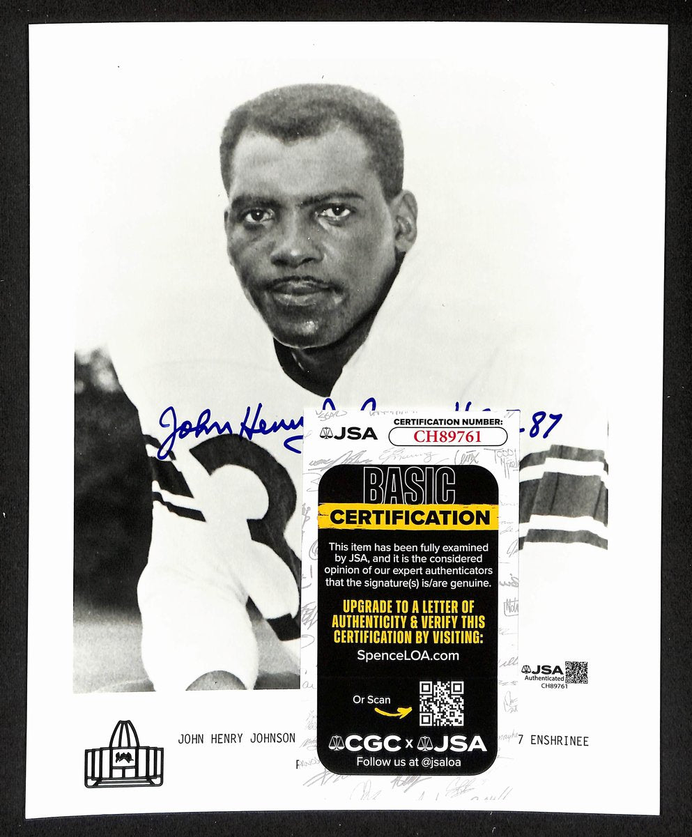 John Henry Johnson Official Pro Football Hall of Fame Auto/Signed 8x10 Photo JSA BA201970