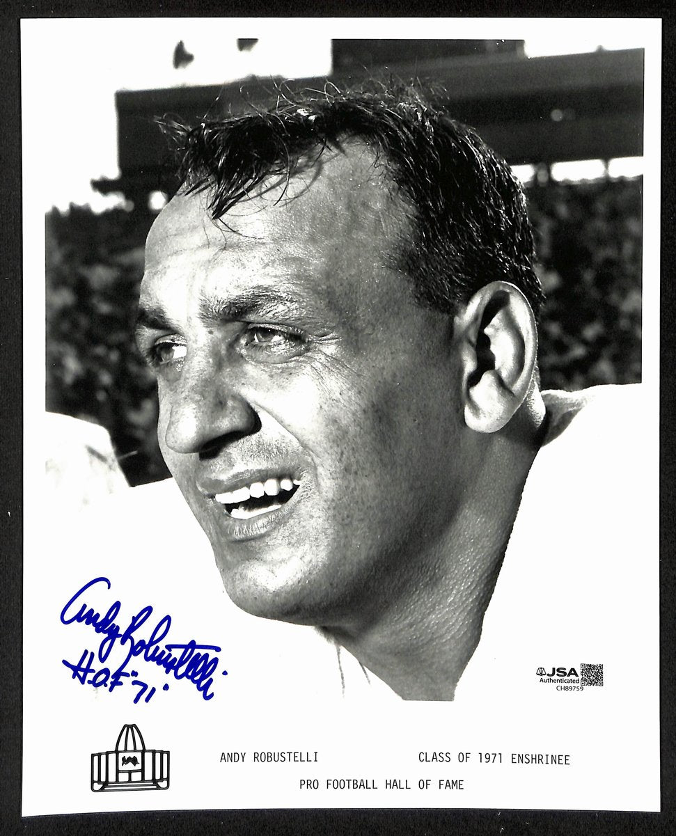 Andy Robustelli Official Pro Football Hall of Fame Auto/Signed 8x10 Photo JSA BA201972