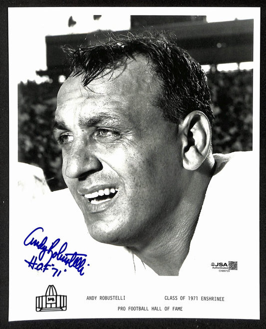 Andy Robustelli Official Pro Football Hall of Fame Auto/Signed 8x10 Photo JSA BA201972