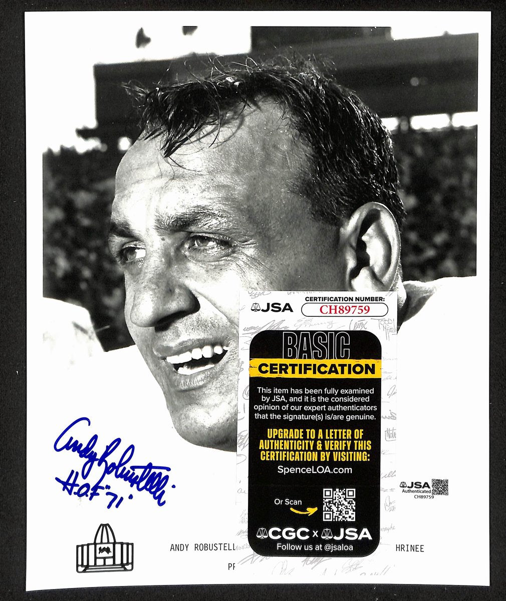 Andy Robustelli Official Pro Football Hall of Fame Auto/Signed 8x10 Photo JSA BA201972