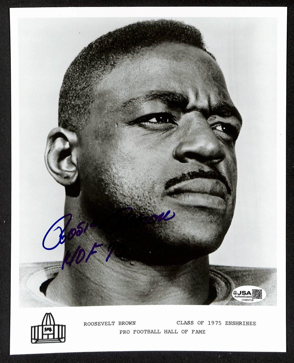 Roosevelt Brown Official Pro Football Hall of Fame Auto/Signed 8x10 Photo JSA BA201973