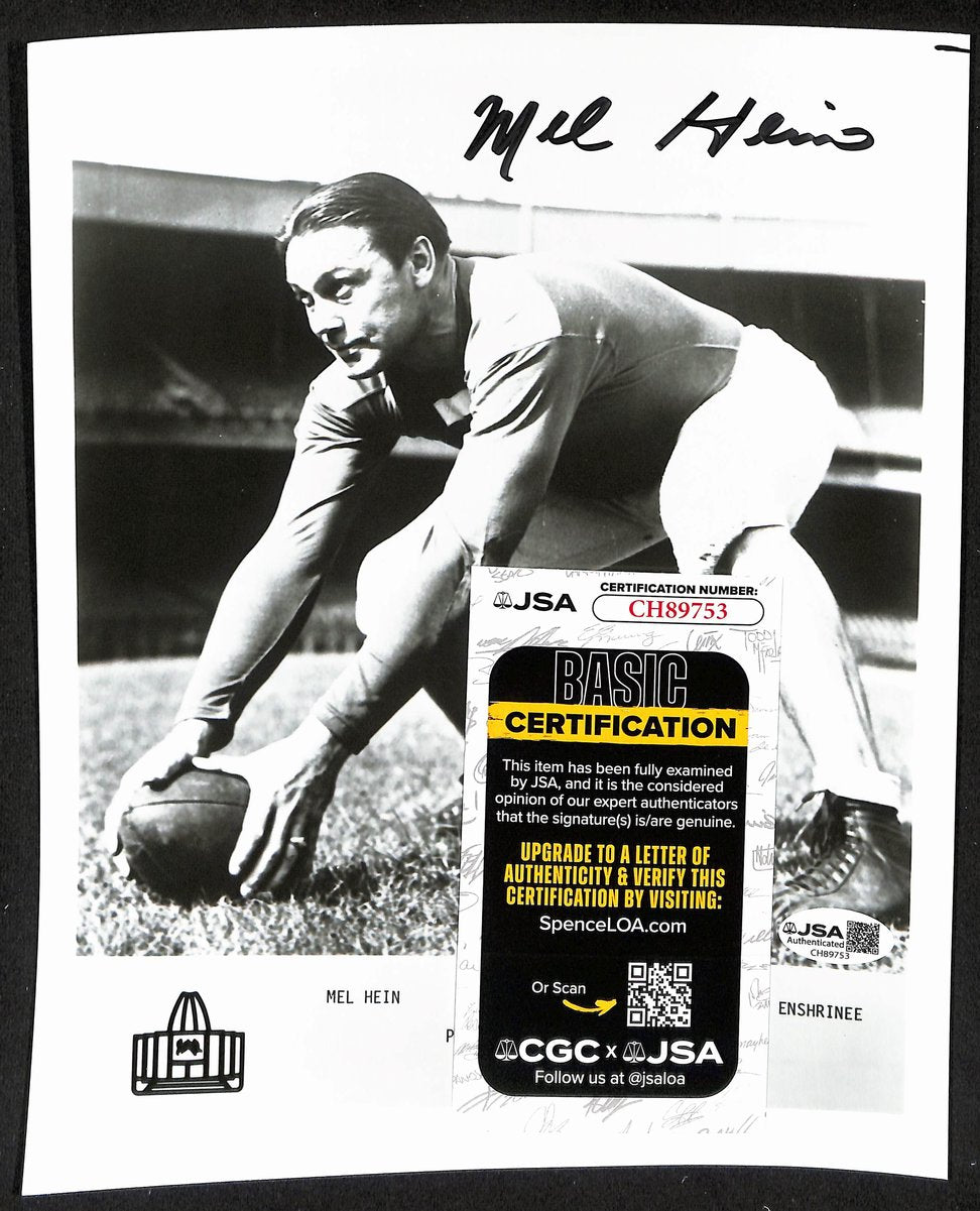 Mel Hein Official Pro Football Hall of Fame Auto/Signed 8x10 Photo JSA BA201978